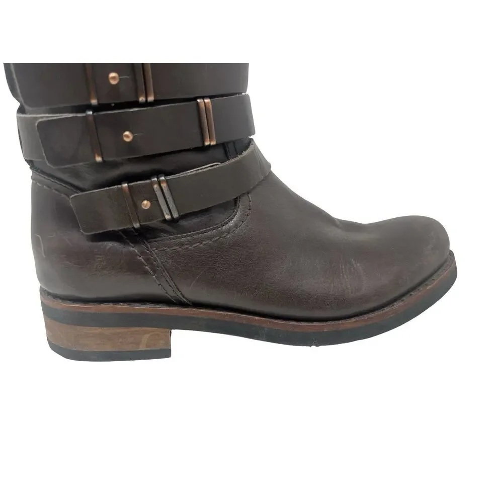 BUSSOLA Prague Ebony Leather Moto Riding Boots Knee High EU 40 / 9 - 9.5